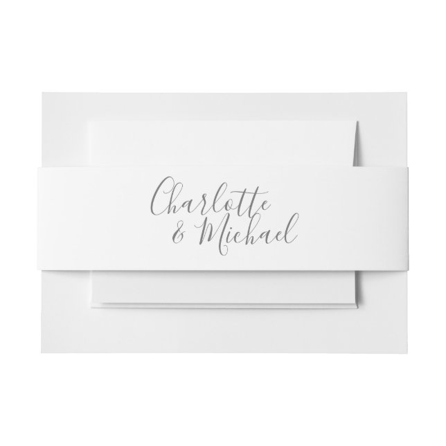 Cintas Para Invitaciones Elegante letra de firma (Anverso Ejemplo)