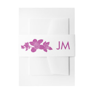 Cintas Para Invitaciones Elegante Magenta Orquídeas Monograma Boda Floral