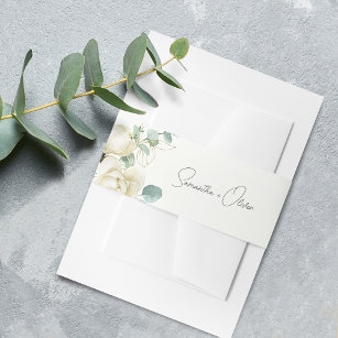 Cintas Para Invitaciones Elegante Magnolia Eucalyptus Script