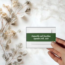 Cintas Para Invitaciones Elegante marco de escritura en oro sobre verde