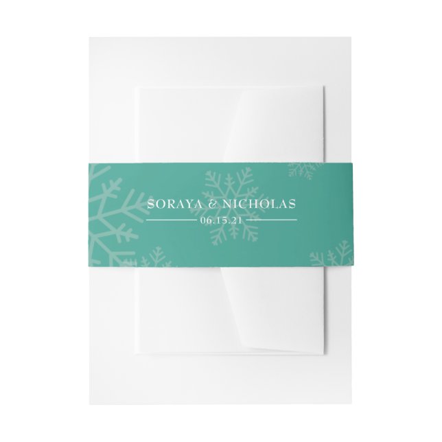 Cintas Para Invitaciones Elegante matrimonio de invierno personalizado (Anverso Ejemplo)