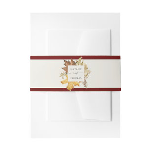 Cintas Para Invitaciones Elegante matrimonio otoñal del follaje turbio del