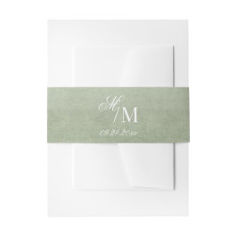 Cintas Para Invitaciones Elegante Minimalista Boda Verde Sage Delicada