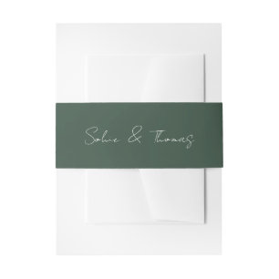 Cintas Para Invitaciones Elegante Minimalista Boda Verde Salvia