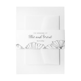 Cintas Para Invitaciones Elegante minimalista Ginkgo Biloba boda