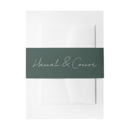 Cintas Para Invitaciones Elegante Minimalista invierno Wreath White Green
