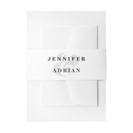 Cintas Para Invitaciones Elegante Mínimo Blanco Moderno Invitación a la Bod