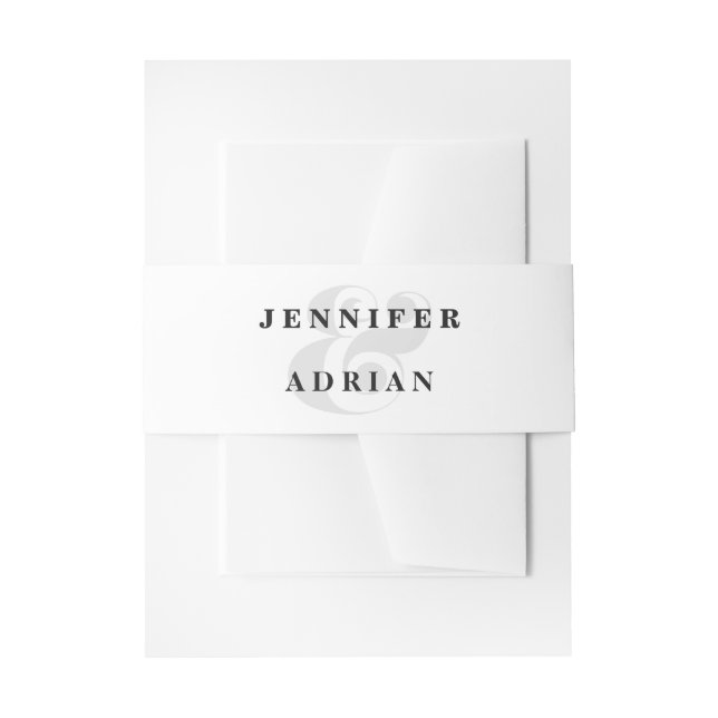 Cintas Para Invitaciones Elegante Mínimo Blanco Moderno Invitación a la Bod (Anverso Ejemplo)