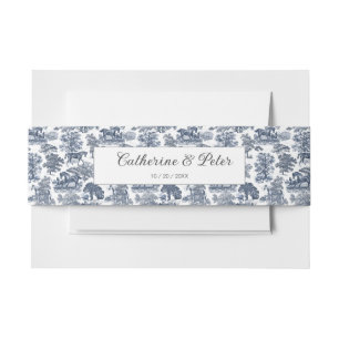 Cintas Para Invitaciones Elegante Moda de época Boda de tela de caballo azu