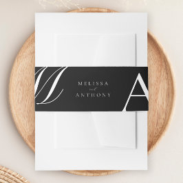 Cintas Para Invitaciones Elegante Monograma Boda Minimalista Moderna