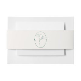Cintas Para Invitaciones Elegante Monograma de Bodas Contorneado en Esmeral