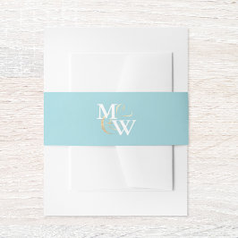 Cintas Para Invitaciones Elegante Monograma de Vidrio Marítimo Ampersand Bo