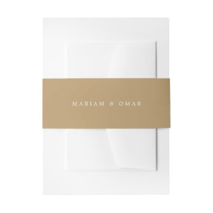 Cintas Para Invitaciones Elegante Monograma Dorado Minimalista de Boda