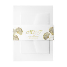 Elegante Monograma Hojas de Ginkgo Biloba Doradas