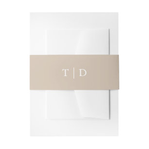 Cintas Para Invitaciones Elegante Monograma Neutral Moderno de Boda Terroso