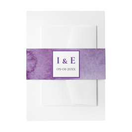 Cintas Para Invitaciones Elegante Morado Acuarela Wash Wedding Invitación
