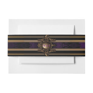Cintas Para Invitaciones Elegante morado gótico y oro