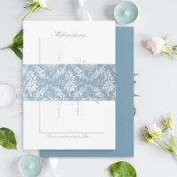 Elegante mosaico floral azul y blanco