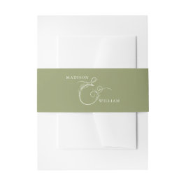 Cintas Para Invitaciones Elegante Moss Green Ampersand Boda