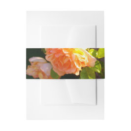 Cintas Para Invitaciones Elegante naranja clásico rosas de melocotón floral