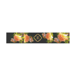 Cintas Para Invitaciones Elegante naranja clásico rosas de melocotón floral