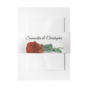 Cintas Para Invitaciones Elegante Naranja de óxido Rosa simple Boda de vidr