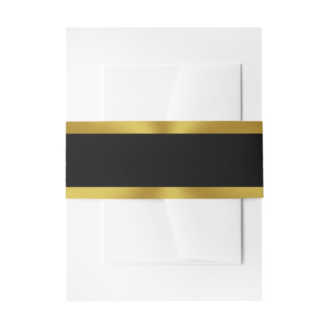 Cintas Para Invitaciones Elegante negro y oro (Anverso Ejemplo)