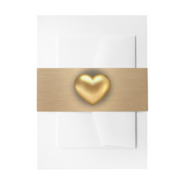 Cintas Para Invitaciones Elegante oro con Boda de corazón dorado