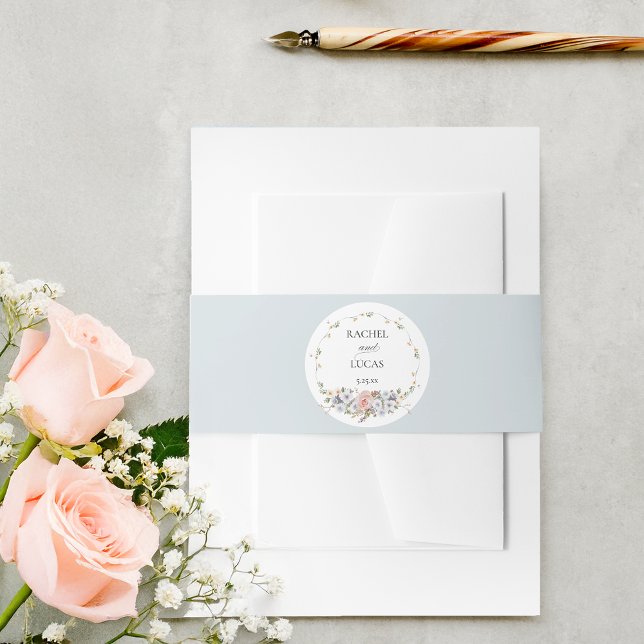 Cintas Para Invitaciones Elegante Palabra Floral Pastel Boho (Subido por el creador)