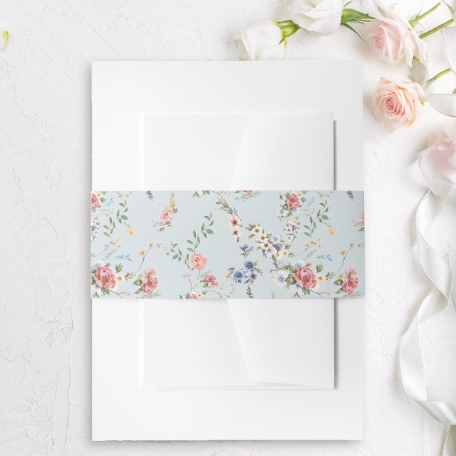 Cintas Para Invitaciones Elegante Pastel Boho Watercolor Floral (Subido por el creador)