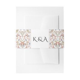 Cintas Para Invitaciones Elegante Pastel Vintage Boda de Arco Floral RSVP