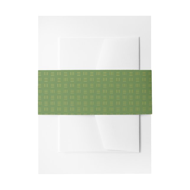 Cintas Para Invitaciones Elegante Patrón De Faux Gold Sutle | Verde (Anverso Ejemplo)