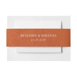 Cintas Para Invitaciones Elegante Personalizado Boda Naranja quemado