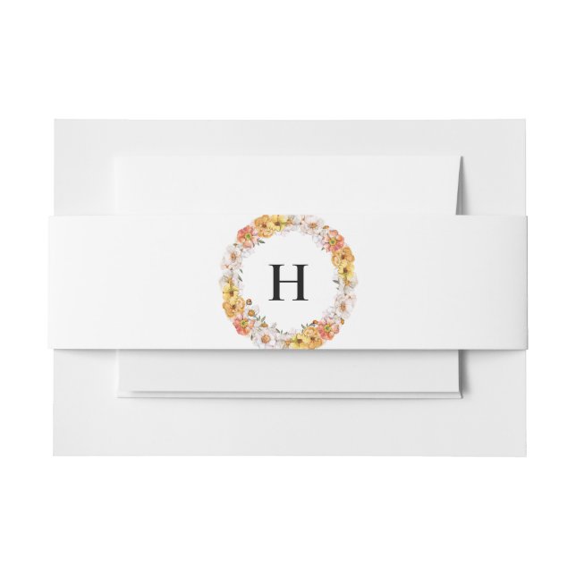 Cintas Para Invitaciones Elegante personalizado botánico floral banda inici (Anverso Ejemplo)