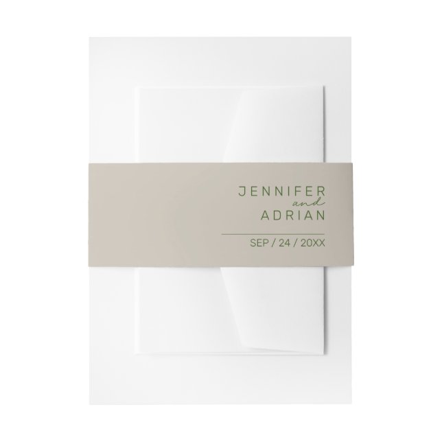 Cintas Para Invitaciones Elegante Plata Pálida Minimal Moderno (Anverso Ejemplo)