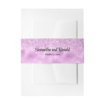 Elegante Purpurina de Faux Lilac y Boda de Relieve