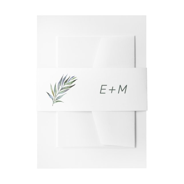 Cintas Para Invitaciones Elegante rama de oliva, banda de vientre de invita (Anverso Ejemplo)
