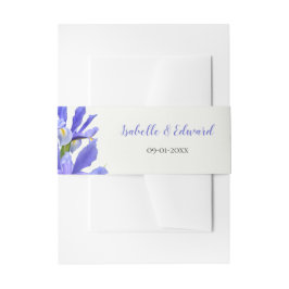 Cintas Para Invitaciones Elegante ramo floral de acuarela azul para boda