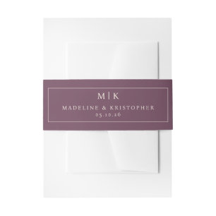 Cintas Para Invitaciones Elegante Rectángulo Minimalista Granate