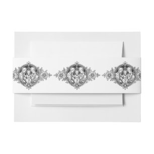 Cintas Para Invitaciones Elegante Religioso negro y blanco simple