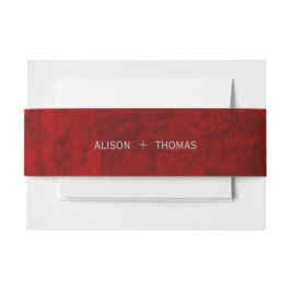 Cintas Para Invitaciones Elegante rojo con Boda de arañazos