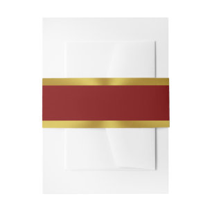 Cintas Para Invitaciones Elegante rojo oscuro azul y dorado