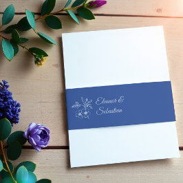 Cintas Para Invitaciones Elegante Romance de época Dusty Blue Floral Boda