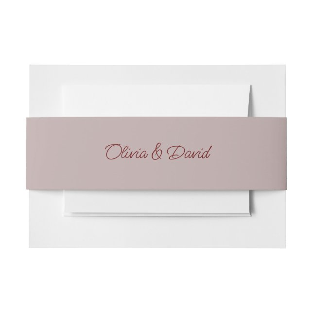 Cintas Para Invitaciones Elegante Rosa Boda (Anverso Ejemplo)