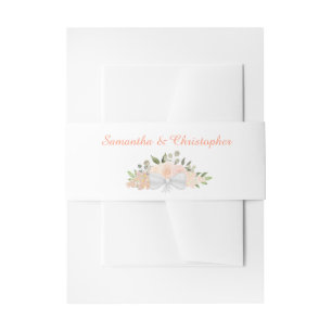 Cintas Para Invitaciones Elegante Rosa de la Engranaje de Coral Boho Moda B