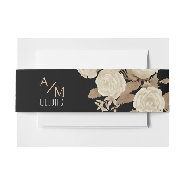 Cintas Para Invitaciones Elegante Rosa de Moda negro (Anverso Ejemplo)