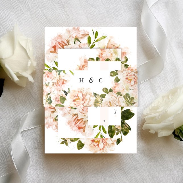Cintas Para Invitaciones Elegante Rosa Romance Boda (Subido por el creador)