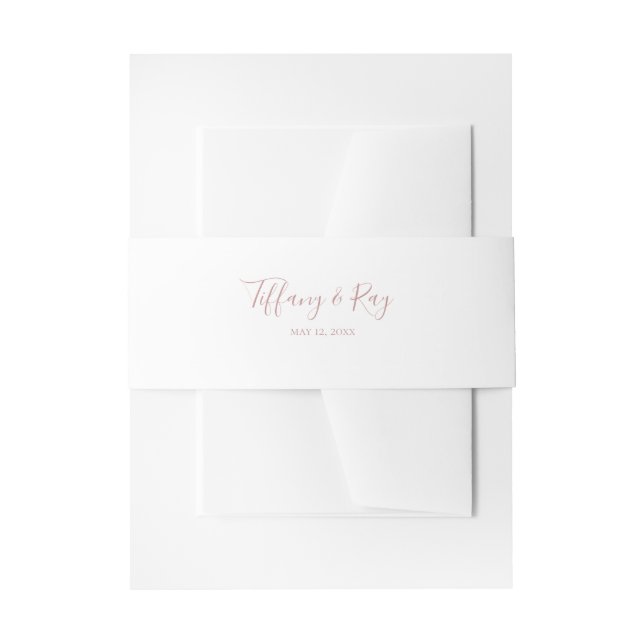 Cintas Para Invitaciones Elegante Rosa simple Boda de oro (Anverso Ejemplo)