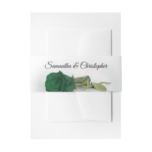 Cintas Para Invitaciones Elegante Rosa verde esmeralda simple Boda de vidri