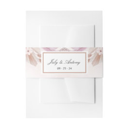 Cintas Para Invitaciones Elegante Rosa y Champán Boho Chic Envoltura
